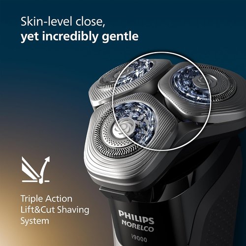 Philips Norelco Electric Shaver i9000 - Wet & Dry, Ink Black, SenseIQ Technology, Triple Lift & Cut System