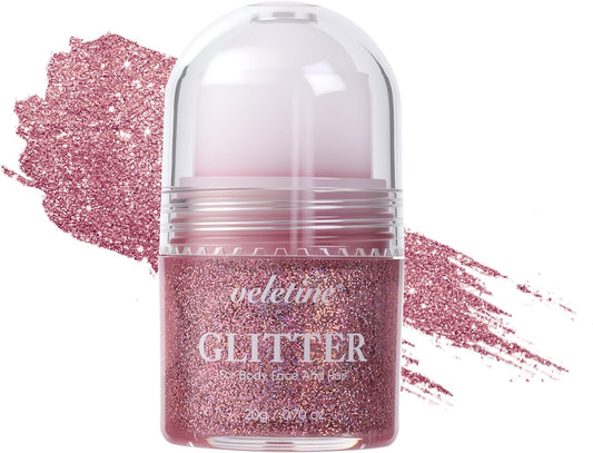 Skiennix Body Glitter - Roll-On Shimmer for Face, Hair & Lips | 20g Laser Powder for Halloween Makeup