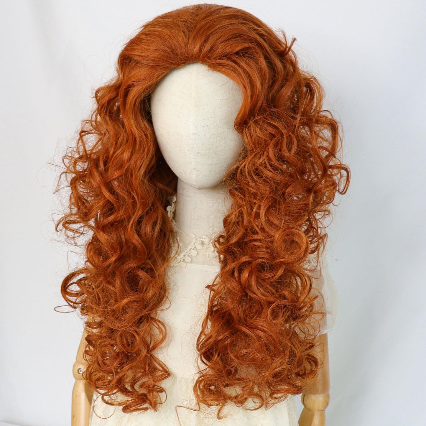 HUNIGIR Kids Orange Wig Girls Red Orange Wig Long Fluffy Curly Wig Ginger Princess Cosplay Wig Heat Resistant Synthetic Halloween Costume Wig with Wig Cap (Orange)