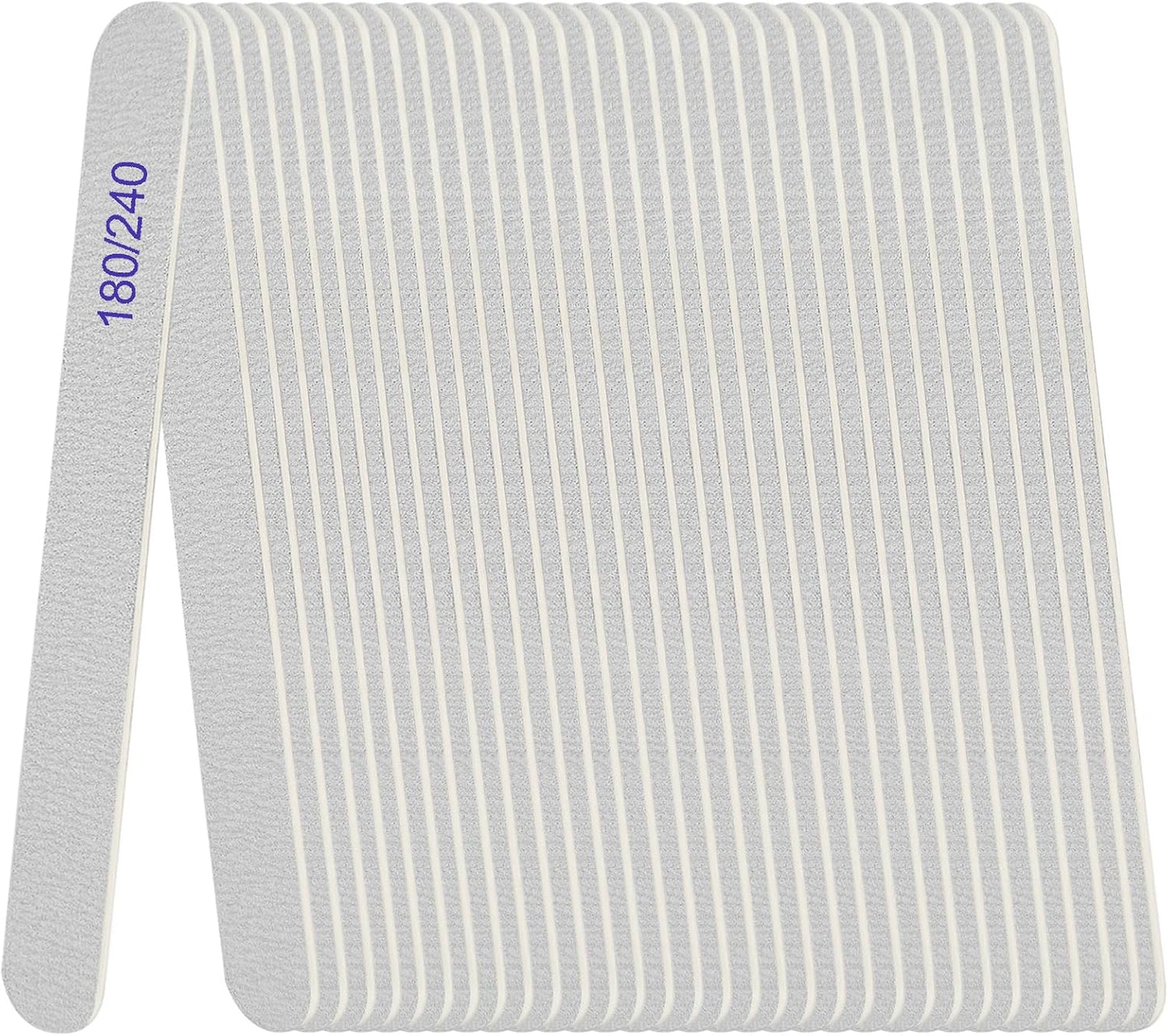 Skiennix Nail File - Professional Double-Sided Emery Boards for Natural Nails | 180/240 Grit, 24 Pack
