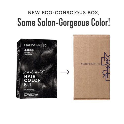 Madison Reed Radiant Hair Color Kit - 100% Gray Coverage Soft Black (2.5NNN) | PPD-Free & Ammonia-Free, 1 Pack