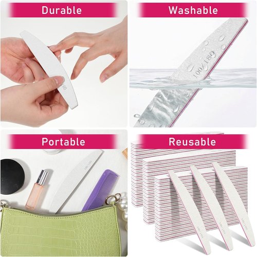 Regine Switzerland Nail Files - 150 Pcs Thickened Double-Sided Emery Boards for Acrylic & Natural Nails | Manicure Tools
