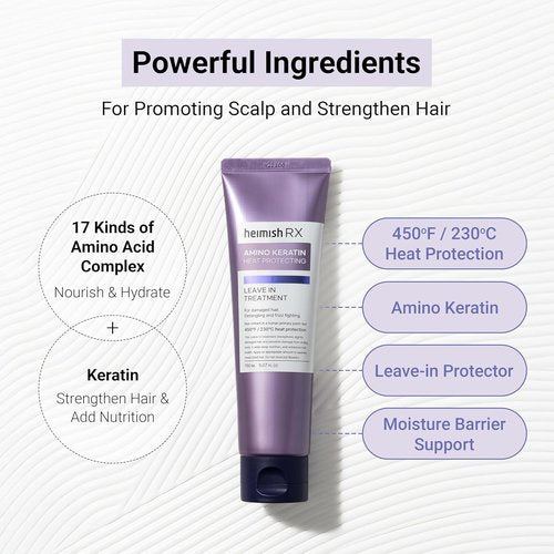 HEIMISH RX Amino Keratin Leave-In Treatment - Heat Protectant Cream for Damaged Hair, 150ml