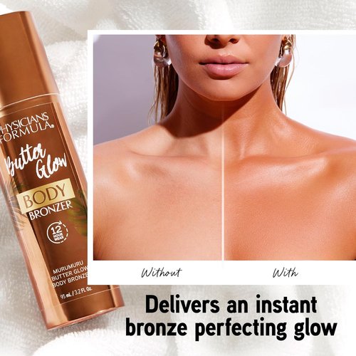 Physicians Formula Butter Glow Body Bronzer - Waterproof, Transfer-Proof, Ultra-Creamy Formula for Radiant Glow | Light/Medium