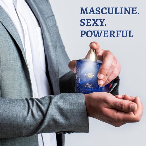 NovoGlow Verse Deep Blue Eau de Parfum Spray - Casual Men's Fragrance 3.4 Oz | Perfect Gift for Any Occasion