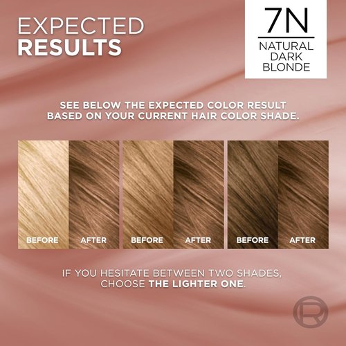 L’Oreal Paris Excellence Hair Color - Ammonia-Free Gray Coverage | 7N Natural Dark Blonde, 1 Kit