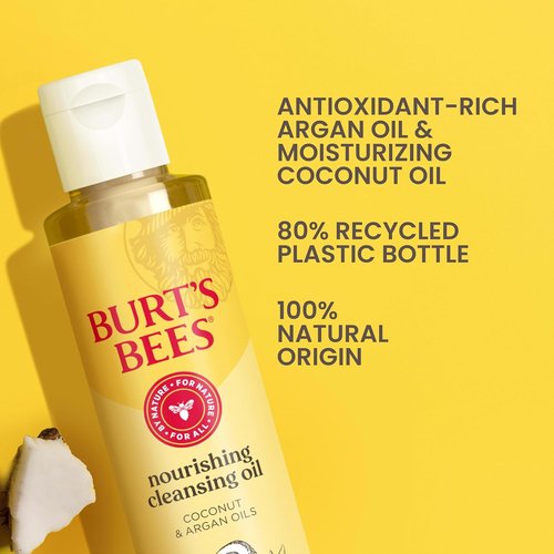Burt's Bees Nourishing Cleansing Oil - Coconut & Argan Oils for Normal to Dry Skin | 6 Fl. Oz.