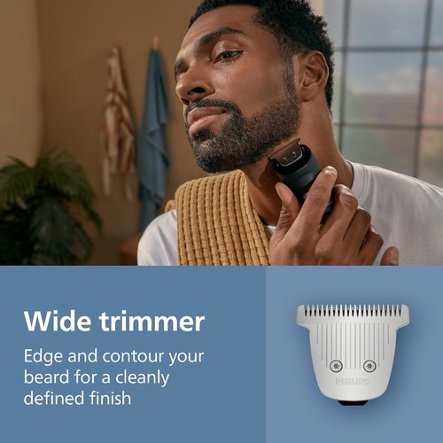 Philips Norelco Beard Trimmer 7000 - 100% Waterproof with 40 Length Settings & Detail Blades | BT7670/40