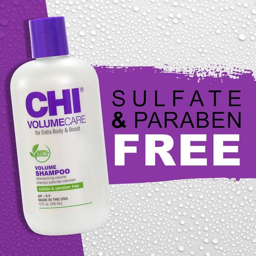CHI VolumeCare Volumizing Shampoo - Boosts Volume for Thin, Fine Hair | Sulfate-Free, 12 Oz