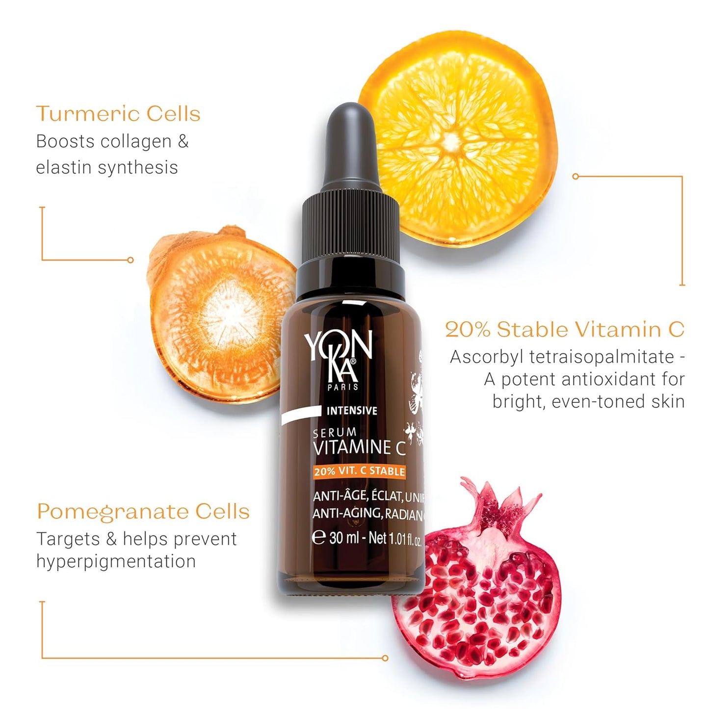 Yon-Ka 20% Vitamin C Serum - Concentrated Anti-Aging Treatment to Even Skin Tone & Boost Collagen | 99% Natural Ingredients