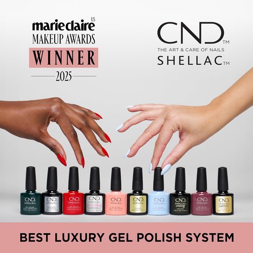 CND Shellac Gel White Nail Polish - Long-Lasting Color with Curve-Hugging Brush | 0.25 Fl Oz