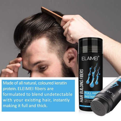 Hair Fibers for Thinning Hair, Natural Formula Hair Fiber, Hair Building Fibers Refill Thicker Hair in 15 Seconds, Conceals Hair Loss & Look Younger, Designed for Men & Women (Light Brown)