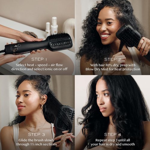 Kristin Ess Hair Volumizing Blow Dryer Brush - Ceramic Ionic Straightening Tool | 3 Speeds + 4 Heat Settings