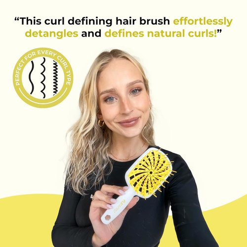 FHI Heat UNbrush Plus - Curly Hair Detangling Brush for Wet/Dry Fragile Hair | 84 UltraFlex Bristles, Lightweight Design