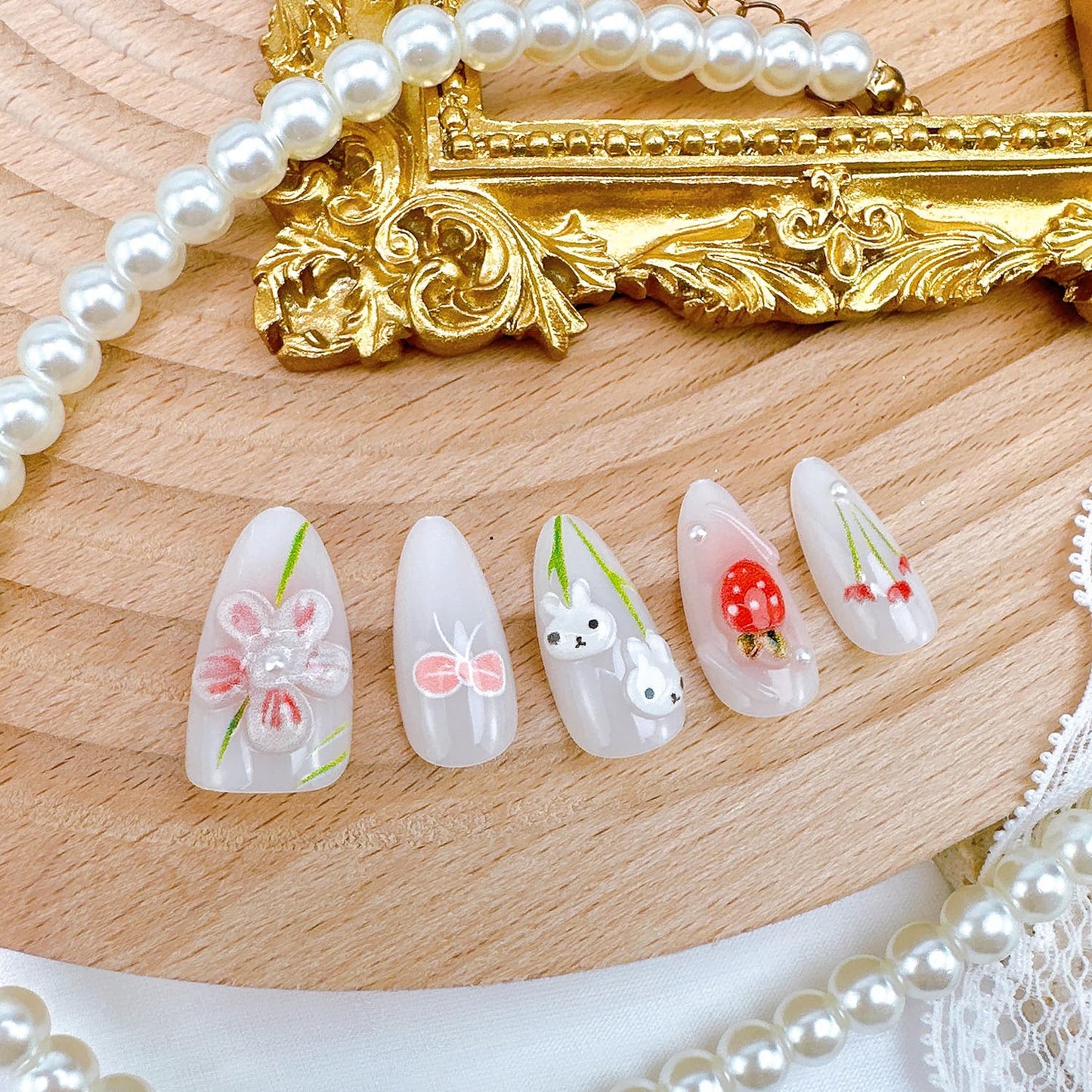 24Pcs St Patrick's Day Press on Nails Short Square Gold French Tip Fake Nails with Gold Rhinestones Horseshoe Rainbow Shamrocks False Nails St Patricks Day Acrylic Nails Irish Stick on Nails for Women