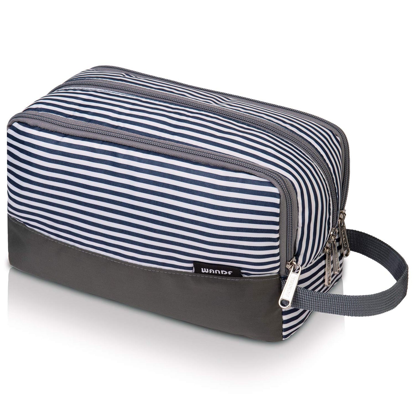 Toiletry Bag for Men Hanging Dopp Kit Water Resistant Shaving Bag Small Toiletry Bag for Traveling (Blue Stripe)