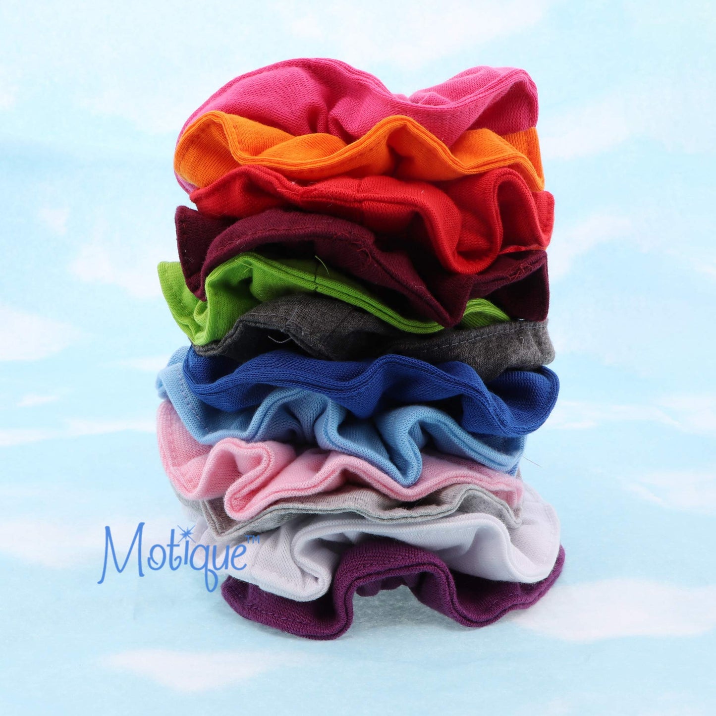 Large Solid Scrunchie - Set of 6 - Grey