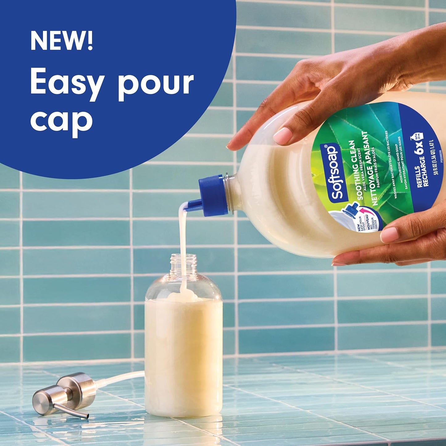 Softsoap Liquid Hand Soap - Soothing Aloe Vera Fresh Scent with Easy Pour Spout | 50 fl oz Refill