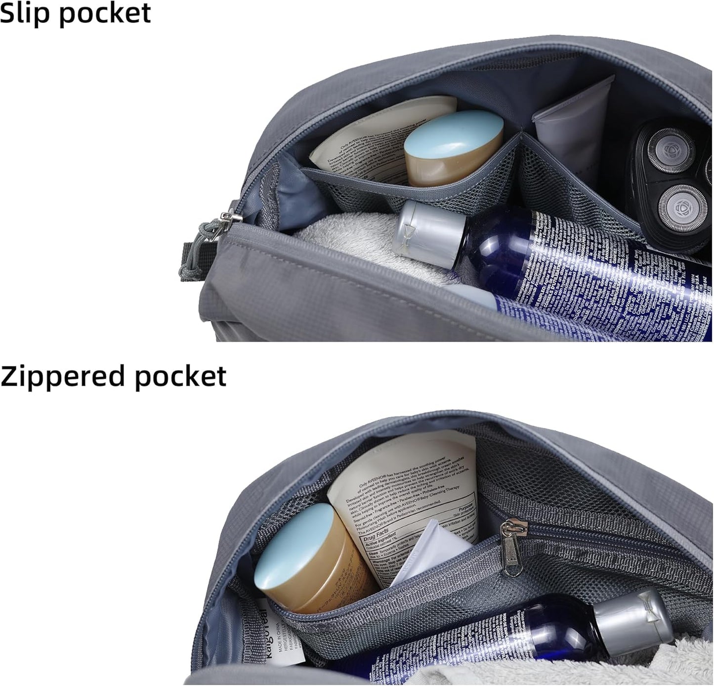 Skiennix Travel Toiletry Bag - Compact 5L Organizer with Waterproof TPU Wet/Dry Compartment