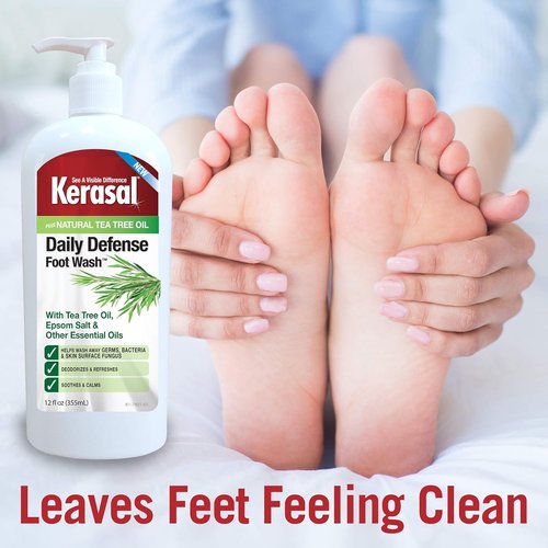Kerasal Daily Defense Foot Wash - Gentle Cleanser for Healthy Feet | 12 Ounce