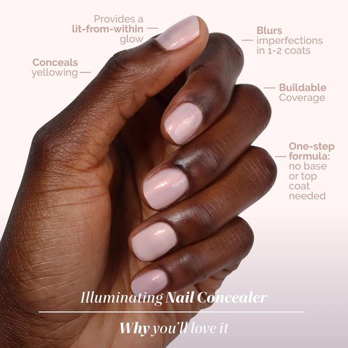 LONDONTOWN Illuminating Nail Concealer - Brightening Nail Polish & Strengthener for Discolored Nails | 21+ Free, 0.4 Fl Oz