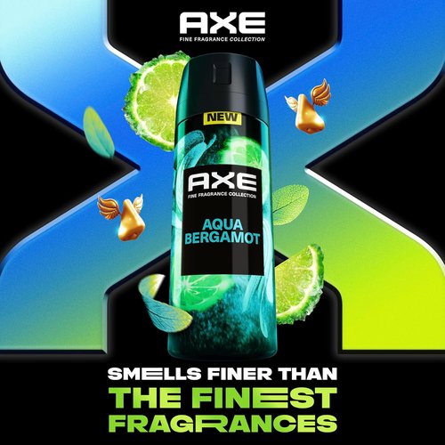 AXE Premium Deodorant Body Spray for Men - Aqua Bergamot | 72H Odor Protection, 4 oz (3 Count)