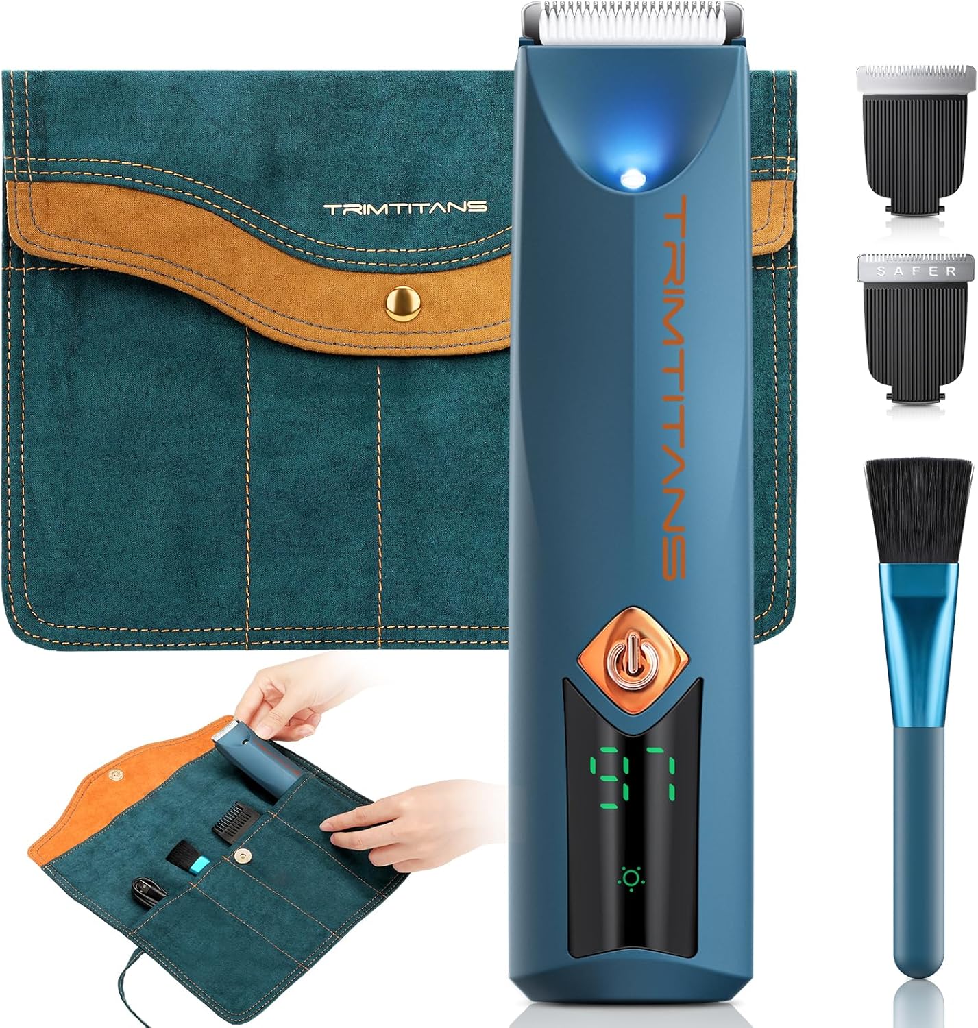 Skiennix Body Hair Trimmer - 2-in-1 Electric Razor with Ceramic Blades & Storage Bag