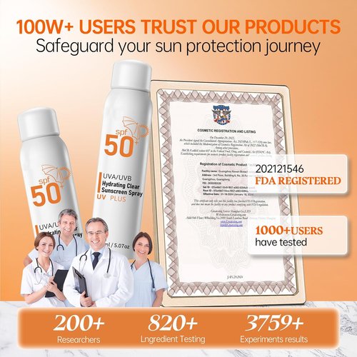 Reef Safe Sunscreen Spray SPF 50+ | Broad Spectrum UVA/UVB Protection | 5.07oz Travel Size