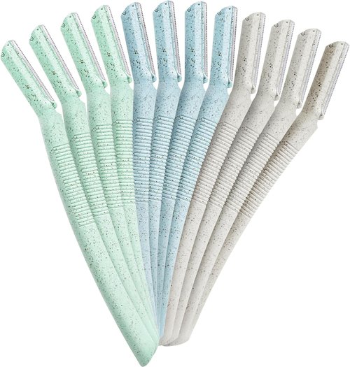 Ennva Eyebrow Razor for Women - Dermaplane Facial Hair Removal Tool | 12 Disposable Blades Included