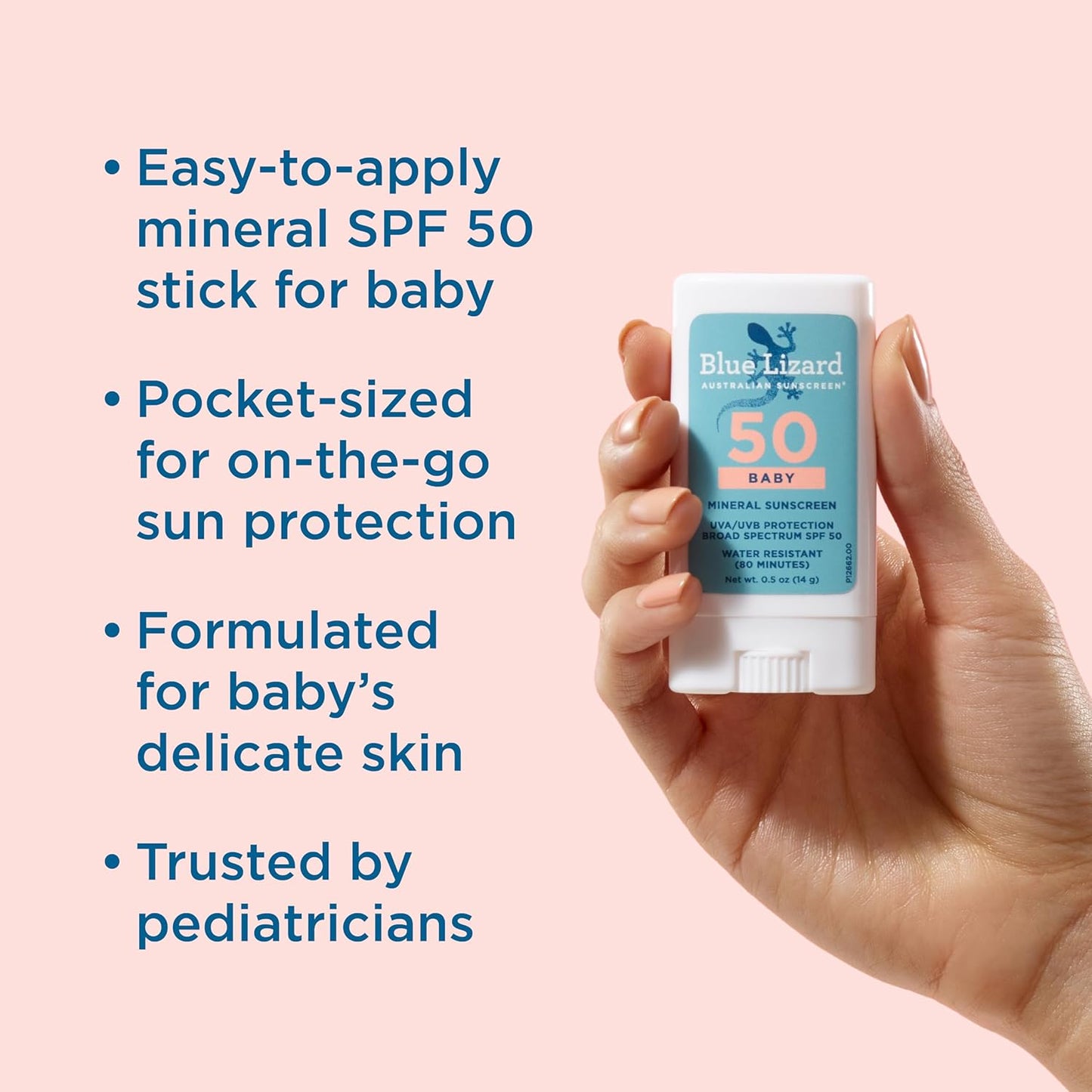 Blue Lizard BABY Mineral Sunscreen Stick - SPF 50+ Zinc Oxide, Water Resistant, Fragrance-Free | 0.5 oz