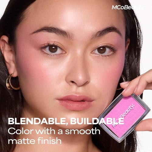 MCoBeauty Glow Up Blush Powder - Blush Red | Color Activated Soft Matte Formula - Vegan & Long-Lasting