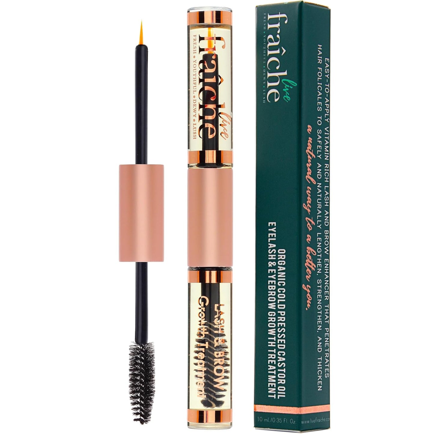 Skiennix USDA Organic Castor Oil Lash Serum - Premium Cold Pressed Eyelash Growth Treatment - Thicker, Fuller Lashes