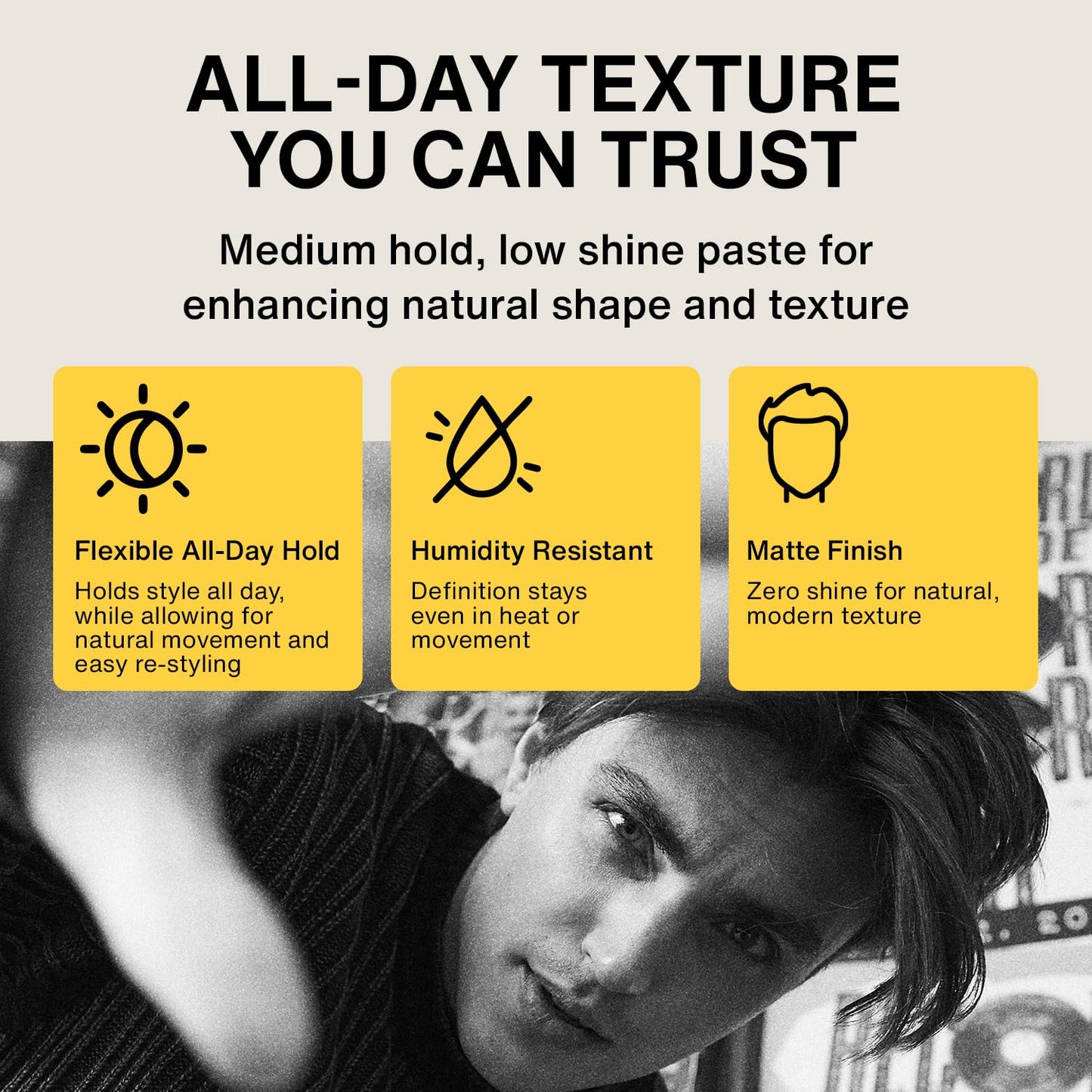 Texture Paste - Matte Styling Cream for Men | Medium Hold & Natural Movement | 3oz Professional Grade