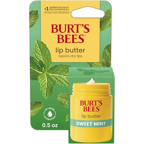 Burt's Bees Sweet Mint Lip Butter - 24-Hour Hydration & Repair for Dry Lips | 0.5 Oz, Antioxidant-Rich Formula