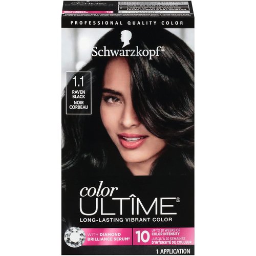 Schwarzkopf Color Ultime Hair Dye - Permanent Raven Black with Diamond Brilliance | Fade-Resistant, Covers Grays