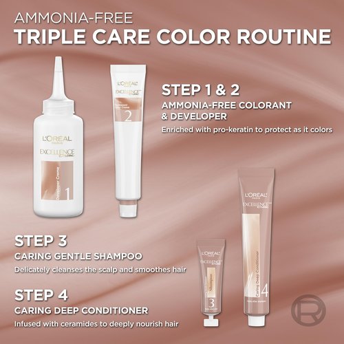 L’Oreal Paris Excellence Universal Nudes Permanent Hair Color, Ammonia Free Hair Dye for Gray Hair Coverage, 6N Natural Light Brown, 1 Kit (Pack of 2)