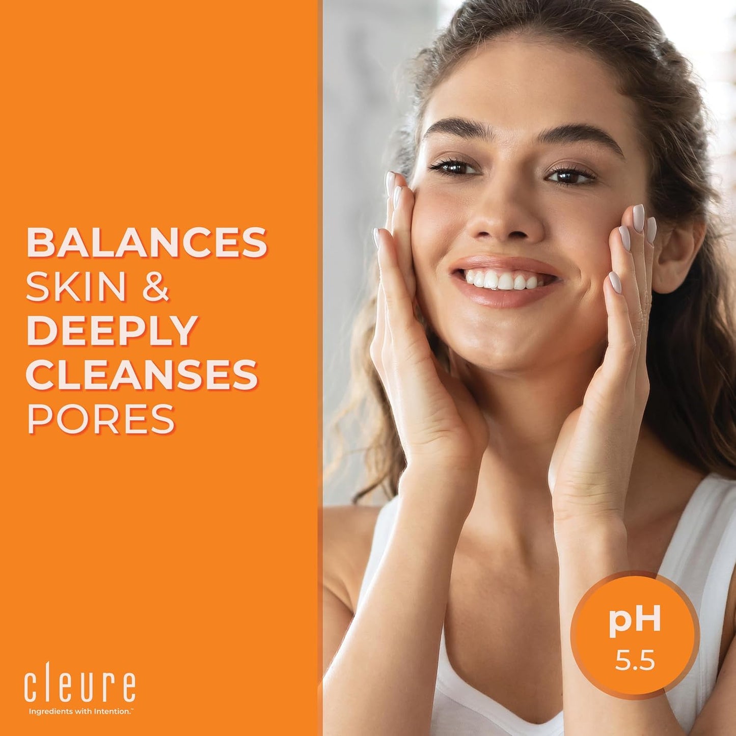 Cleure Gentle Face Cleanser - Hydrating Daily Lotion for Dry Sensitive Skin, pH Balanced with Shea Butter & Sodium Hyaluronate (8 oz)