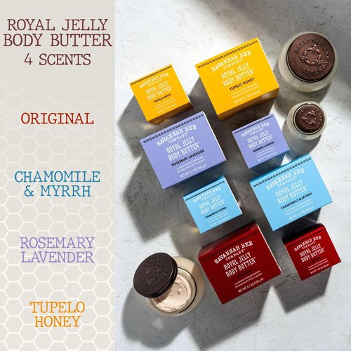 Savannah Bee Company Royal Jelly Body Butter - Deep Hydration for Dry Skin | Nourishing Formula