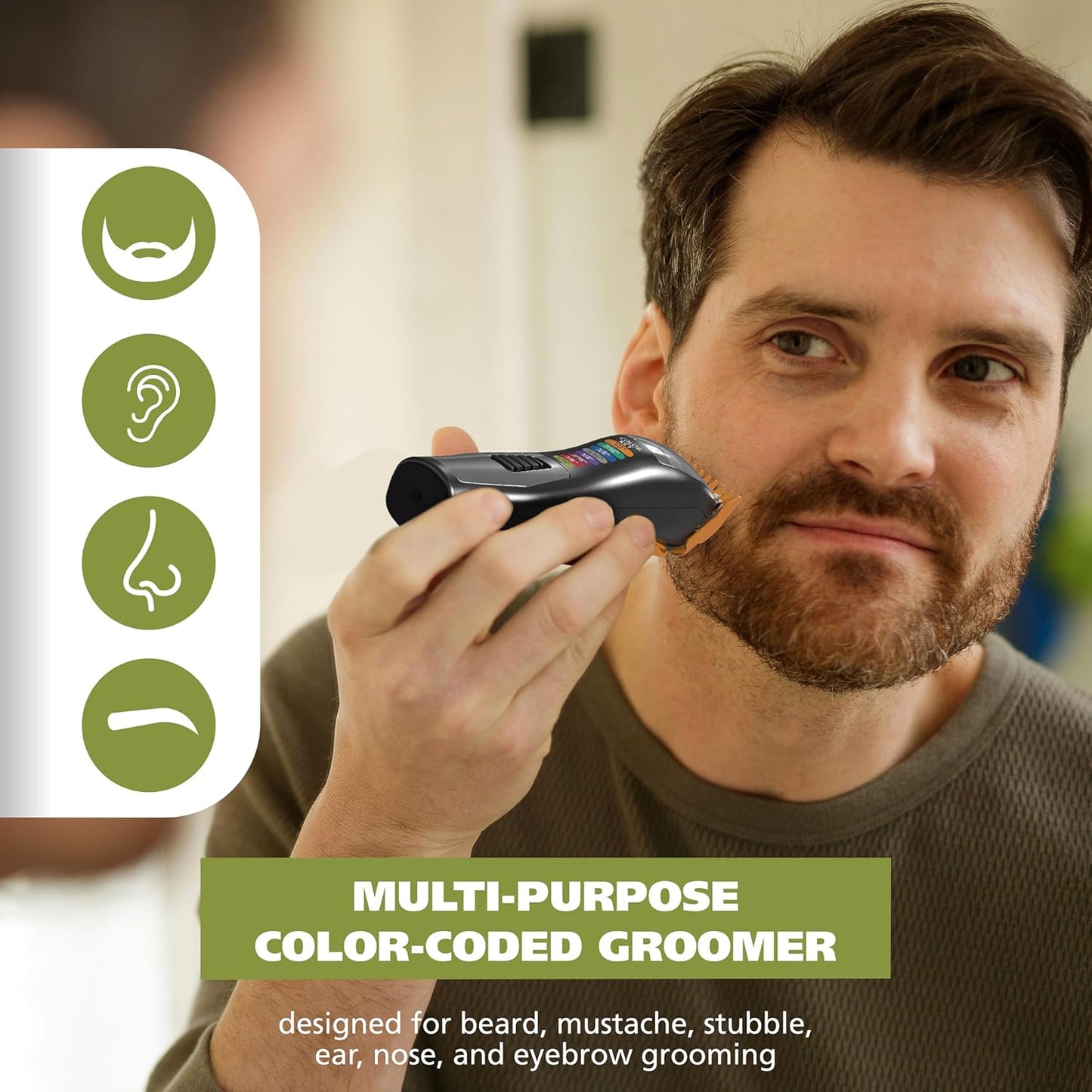 Wahl Color Pro Rechargeable Cordless Beard Trimmer - All-in-One with Detail Eyebrow & Nose Hair Trimmer