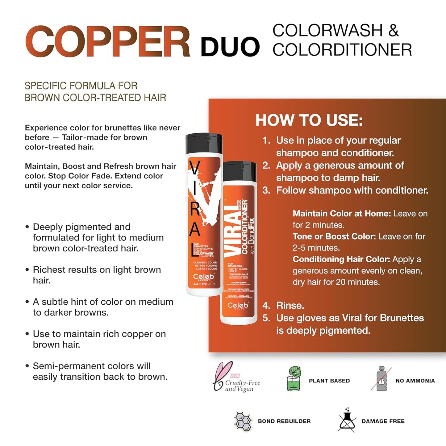 Skiennix Copper Hair Color Duo - Perfect Shades for Brunette Hair | Long-Lasting Vibrancy