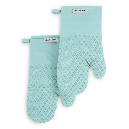 KitchenAid Asteroid Oven Mitt 2-Pack Set, Mineral Water, 7"x12.5"