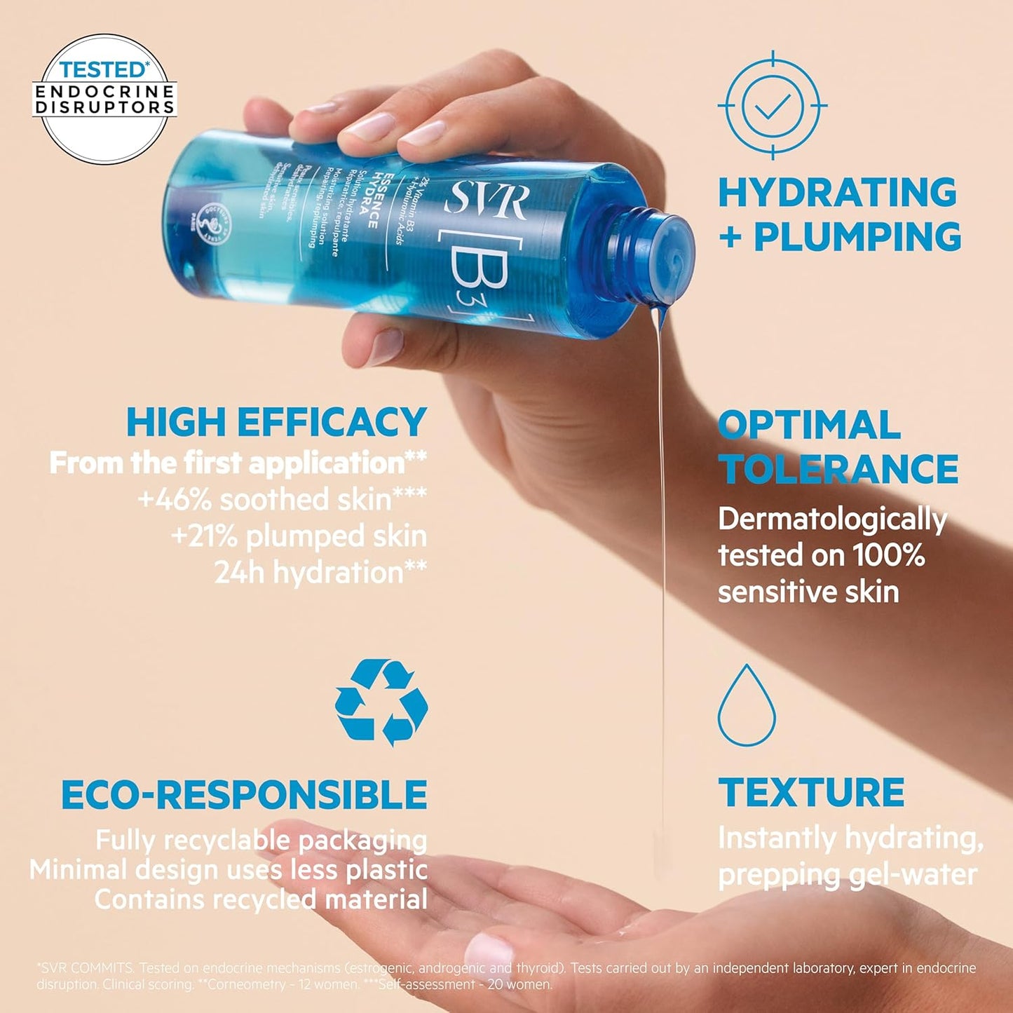 SVR Hydra Face Essence - 24-Hour Hydration & Soothing Formula with 2% Niacinamide | 5 fl. oz.