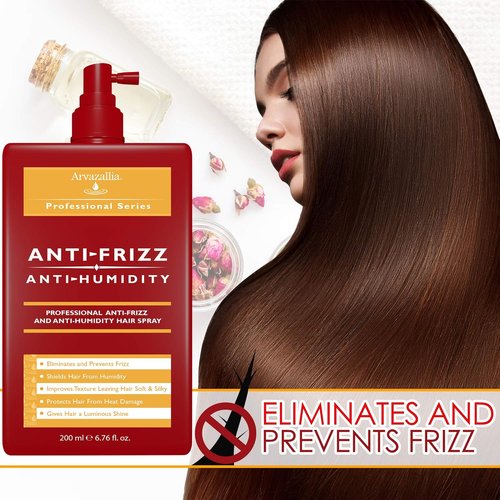 Arvazallia Antifrizz Hair Spray - Professional Frizz Control & Heat Protectant | 8 Oz