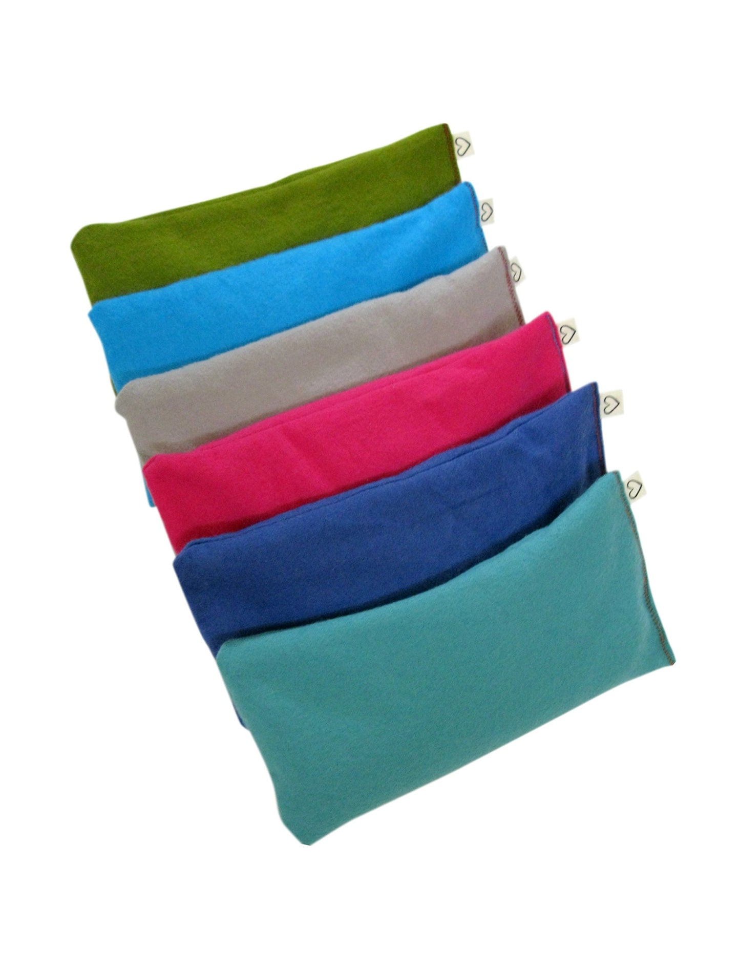 Peacegoods Pack of (4) Unscented Flax Eye Pillows - 8.5 x 4 Soft Cotton Flannel - Soothing & Relaxing - Weighted for Yoga Massage Sleep Bulk - Green Olive