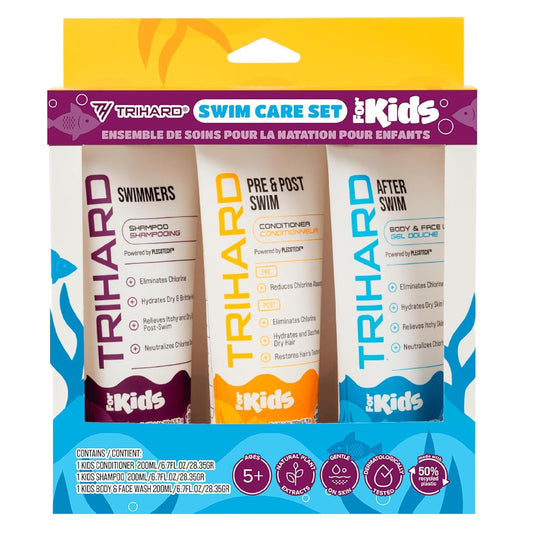 TRIHARD Kids Hair & Body Protection Essentials - 3-in-1 Shampoo, Conditioner & Body Wash for Sensitive Skin