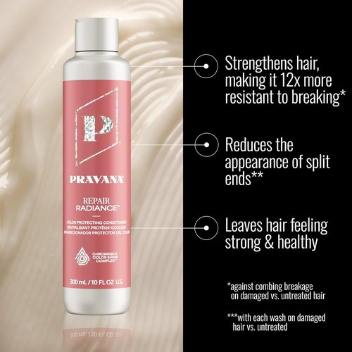 Pravana Repair Radiance Conditioner - Strengthens & Restores Damaged Color-Treated Hair | Reduces Breakage & Split Ends | Vegan & Paraben-Free