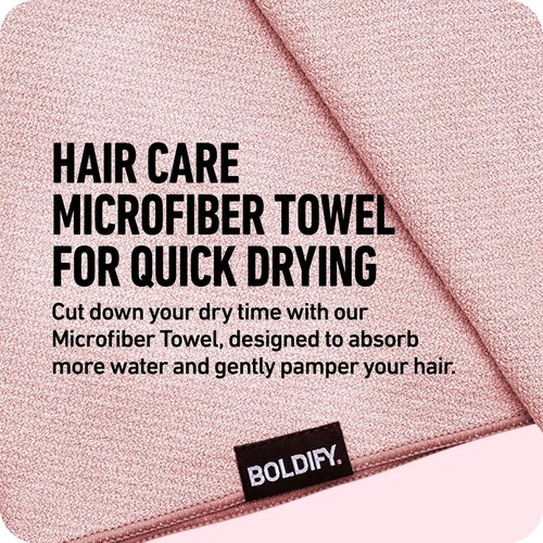Boldify Quick Dry Microfiber Towel Wrap for Women | Anti-Frizz Plopping Turban - Pink