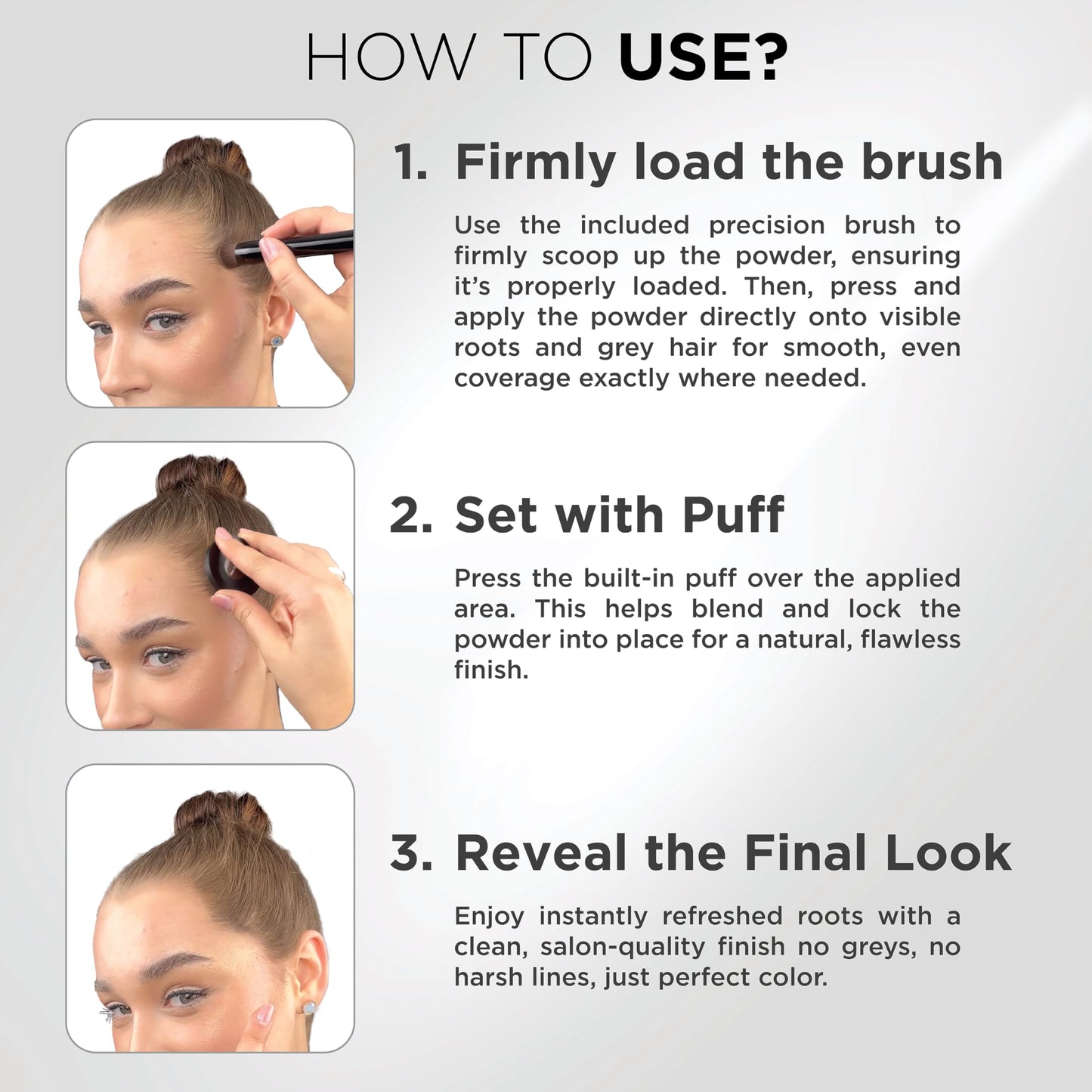 THICK FIBER Root Touch Up Powder with Brush – Covers Grey Roots, Thinning Hair & Bald Spots – Sweat & Water Resistant for Men & Women