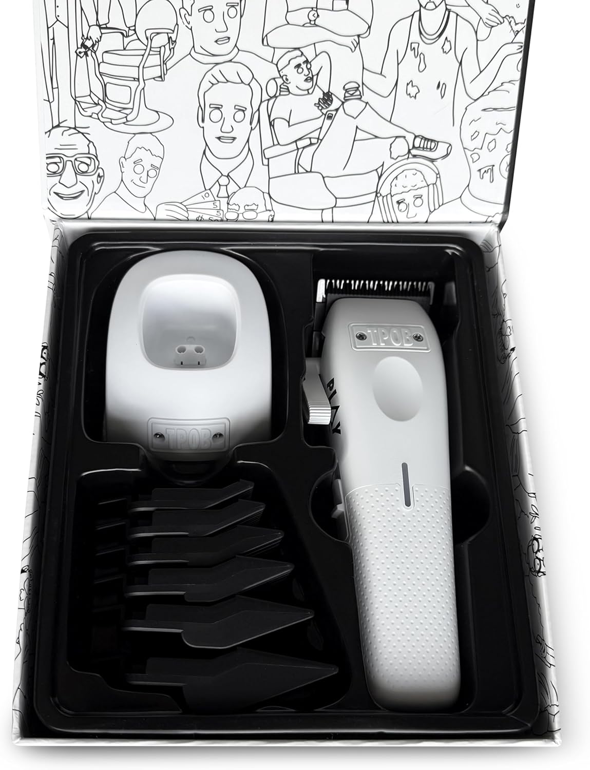TPOB Mini Play Professional Hair Clippers - Compact Design for Precision Trimming | White