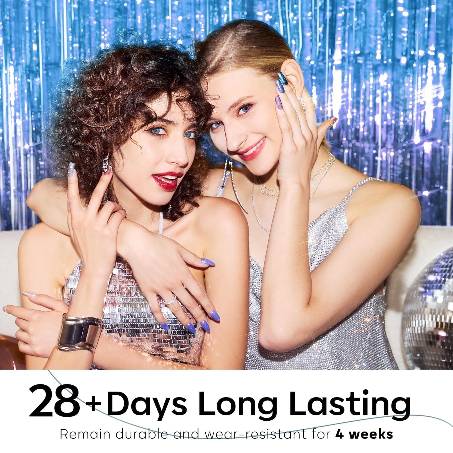 modelones Reflective Glitter Gel Nail Polish Set of 6 Colors Pink Red Black Silver Shimmer Sparkle Gel Polish Collection Kit LED Soak Off Nail Polish Manicure Art Gel Kit Home DIY Nail Salon